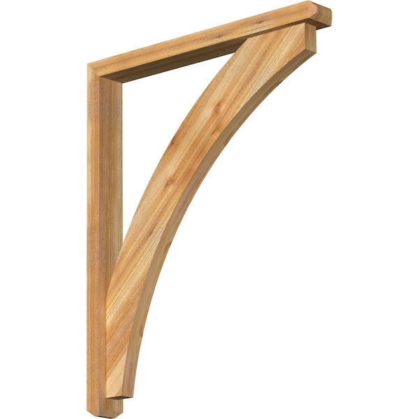 Ekena Millwork Thorton Craftsman Rough Sawn Bracket w/ Offset Brace, Western Red Cedar, 4"W x 34"D x 42"H BKT0402X34X42THR04RWR - main